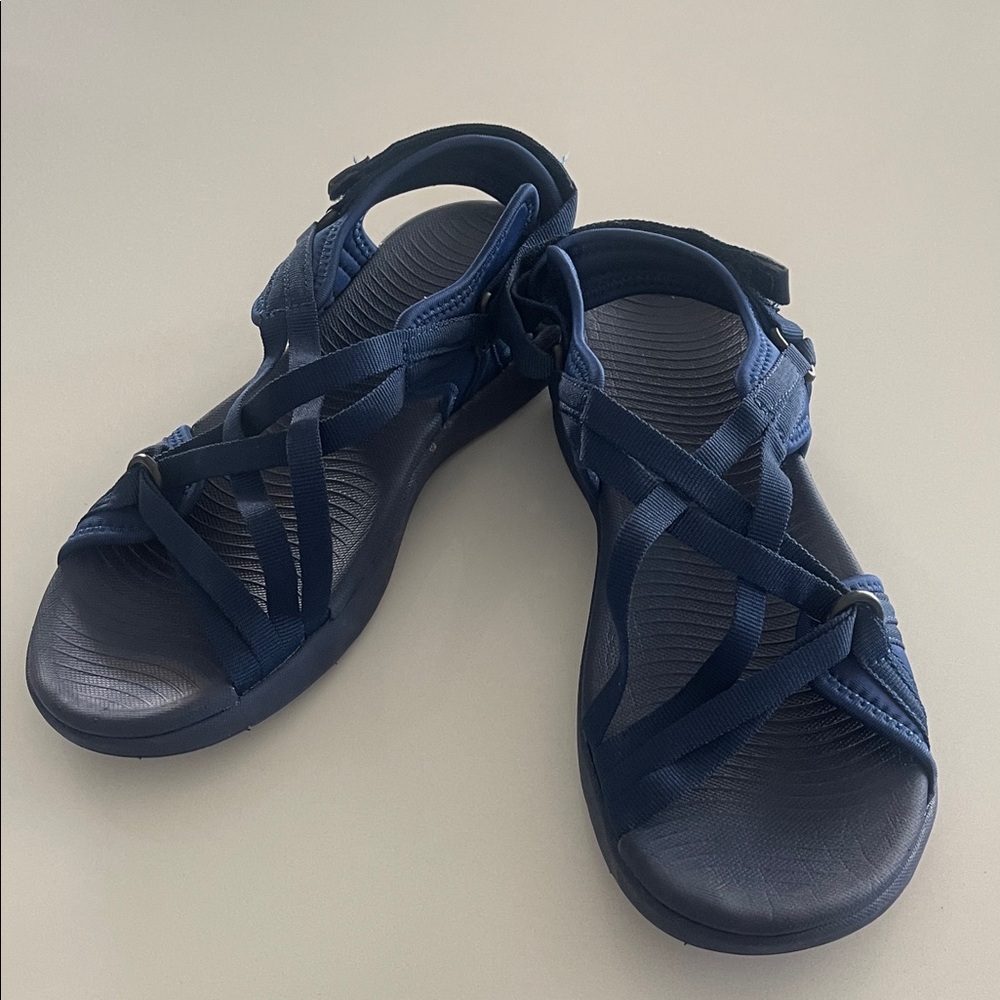 Navy Blue Open Toe Sandals Women's Size 10 NEW